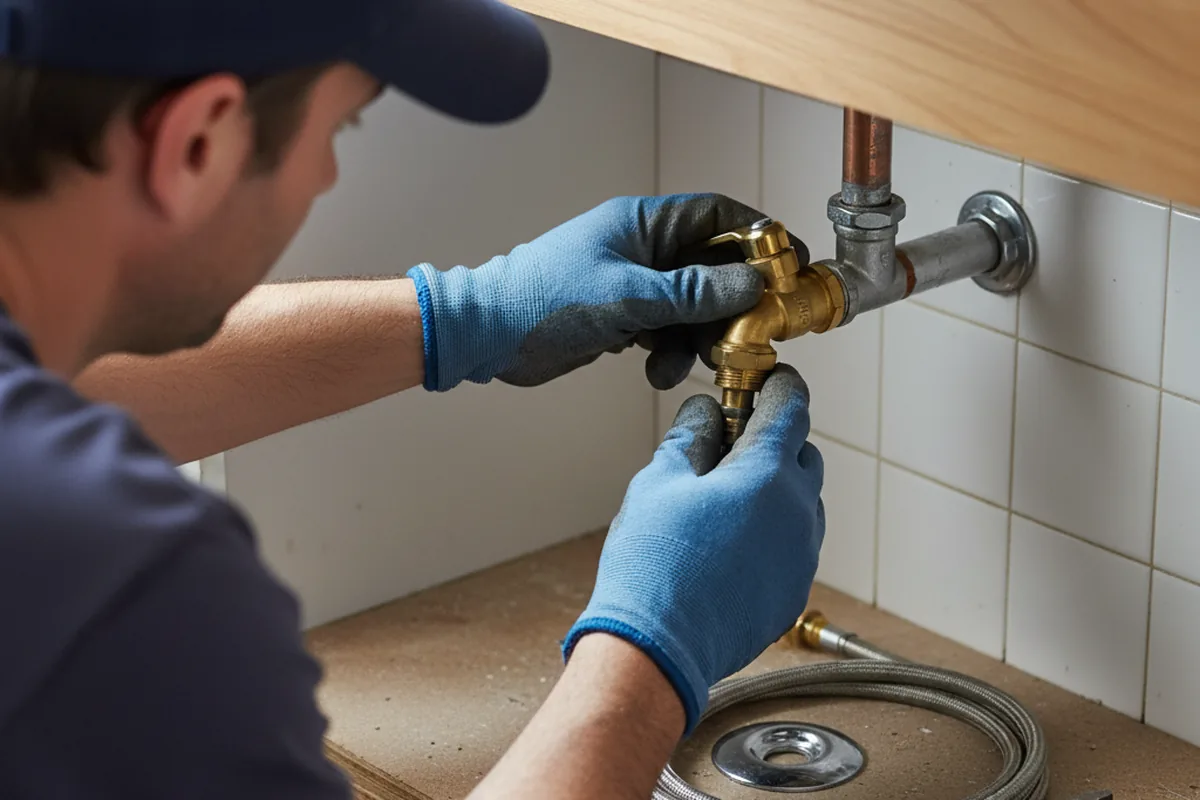 Shutoff valve and fitting work during Emergency Plumbing in Salisbury